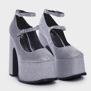 Shellys London- Glitter Natelle Platform Mary Janes